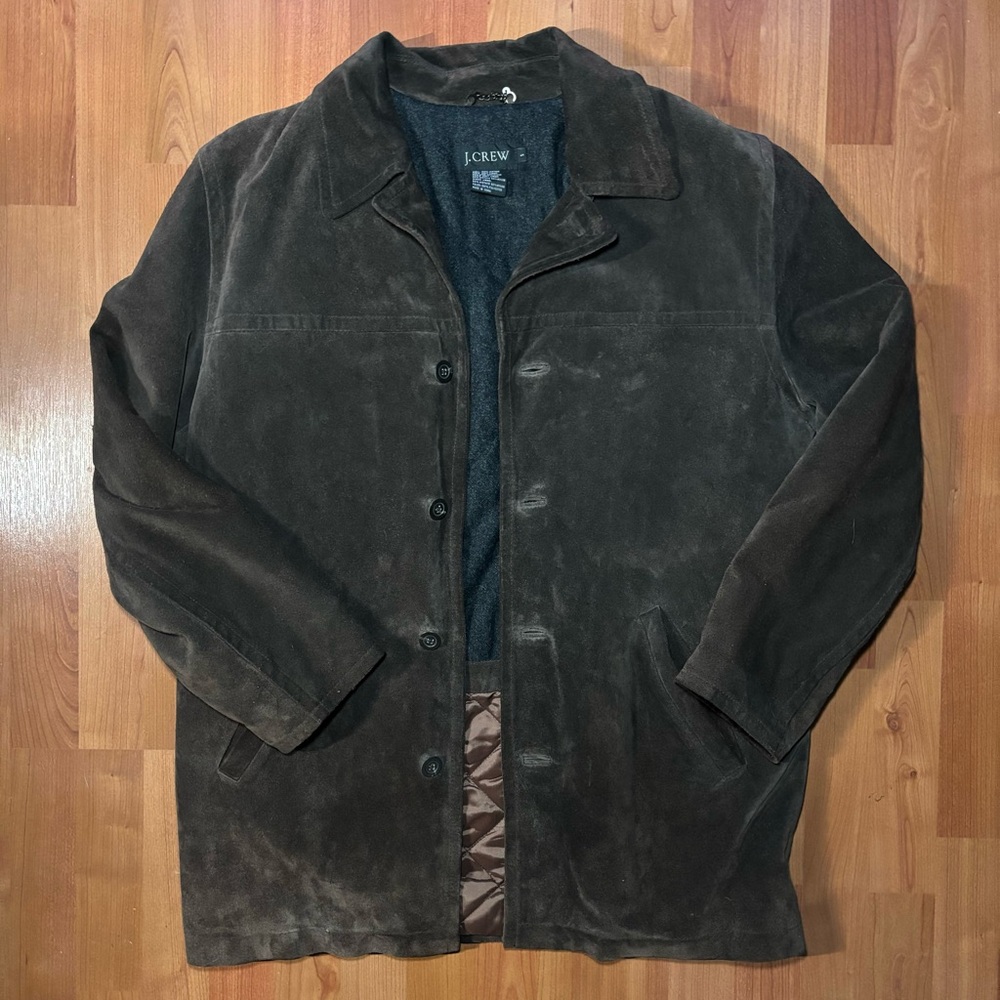 Men’s JCREW Brown Leather Jacket Coat Size Small